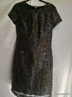 Tommy Hilfiger Black and Gold Lace Mini Dress